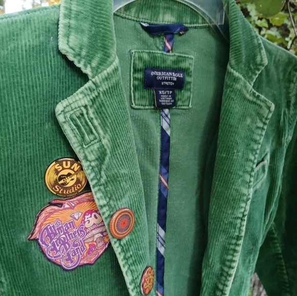 Allman Brothers Band Concert Jacket Sun Studio Green Velvet American Eagle XS - Picture 4 of 8